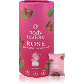 Body Restore Rose Shower Steamers tablete pentru duș cu aromă de trandafiri