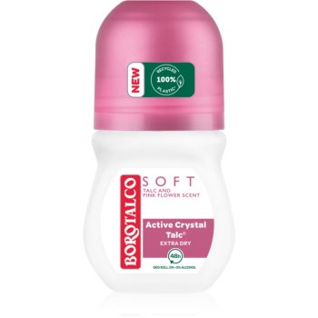 Borotalco Soft Talc & Pink Flower deodorant roll-on fară alcool