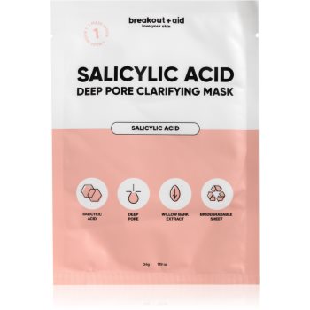 breakout + aid Salicylic Acid Deep Pore Clarifying Mask тканинна маска з саліциловою кислотою 34 гр