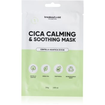  Masti pentru fata, breakout + aid Cica Calming & Soothing Mask mască textilă calmantă - Sellmag.ro