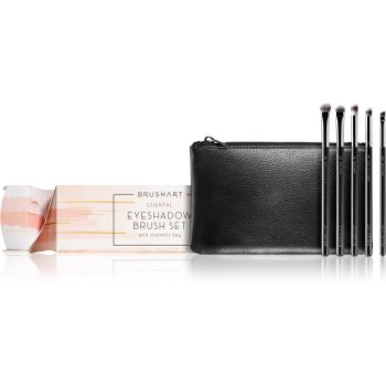 BrushArt Professional Essential eyeshadow brush set with cosmetic bag set de pensule cu geantă accesorii imagine noua