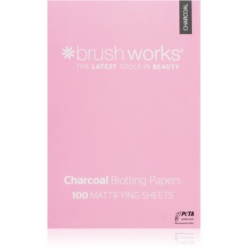 Brushworks Charcoal Blotting Papers foițe cu efect matifiant