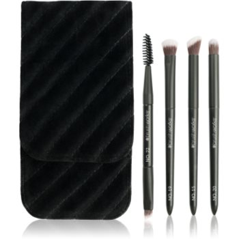 Brushworks Travel Eye Brush Set set perii machiaj pentru călătorii