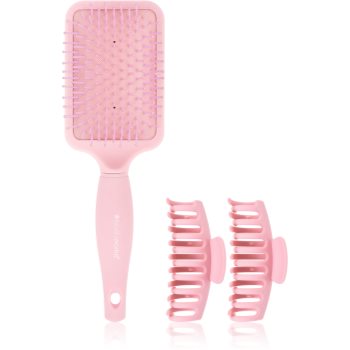 Brushworks Paddle Brush and Claw Clips set (pentru păr)