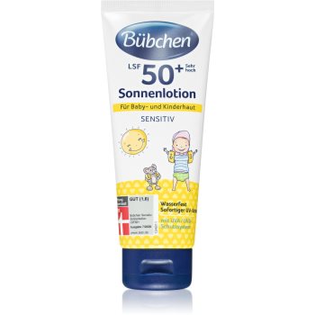 Bübchen Sensitive SPF 50+ lotiune de protectie solara pentru cpoii SPF 50+ Bübchen Cosmetice și accesorii