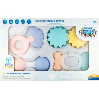 Canpol babies Pastels jucărie zornăitoare pentru dentiție set cadou 0m+