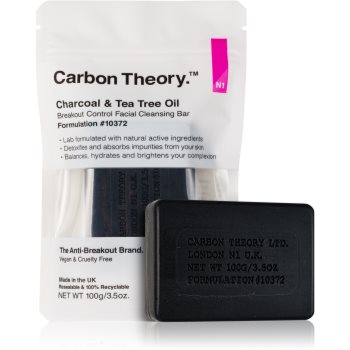 Carbon Theory Charcoal & Tea Tree Oil săpun solid pentru curățare pentru netezirea pielii