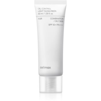 celimax Oil Control Light Sunscreen cremă cu protecție solară 50+ pentru ten gras și mixt
