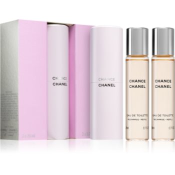 Chanel Chance eau de toilette pentru femei 3x20 ml (1x reincarcabil + 2x rezerva)