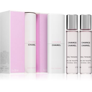 Chanel Chance Eau Tendre eau de toilette pentru femei 3 x 20 ml (1x reincarcabil + 2x rezerva)