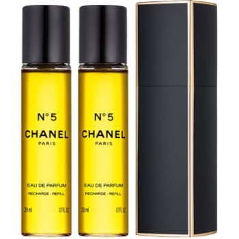 Chanel N°5 eau de parfum pentru femei 3x20 ml (1x reincarcabil + 2x rezerva) pachet pentru calatorie