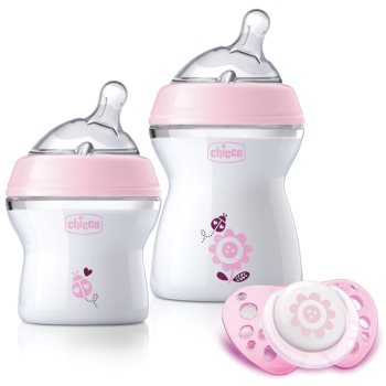 Chicco Natural Feeling Pink set cadou pentru bebeluși Chicco