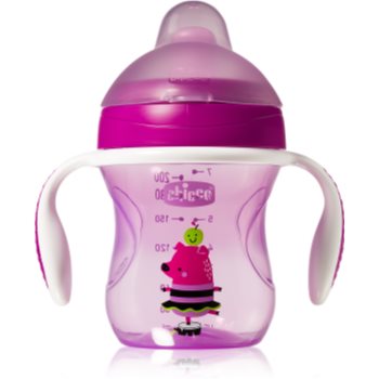 Chicco Training Cup Purple cană pentru antrenament cu mânere