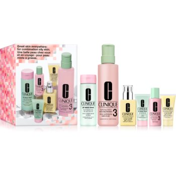 Clinique Holiday 3-Step Skincare Set For Oily Skin set cadou pentru ten gras