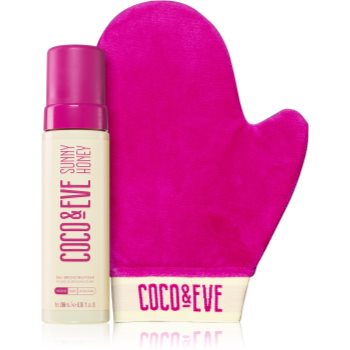 Coco & Eve Sunny Honey Ultimate Glow Kit spumă auto-bronzantă cu mănușă aplicatoare Medium Coco & Eve