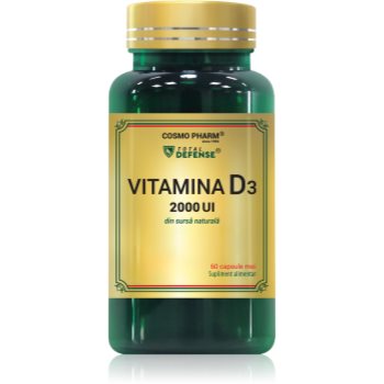 Cosmo Pharm Vitamina D3 2000 UI capsule pentru imunitate, sănătatea sistemului osos și activitate musculară