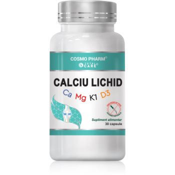 Cosmo Pharm Calciu Lichid + Mg + K1 + D3 capsule pentru susținerea sănătății oaselor, articulațiilor și a dinților