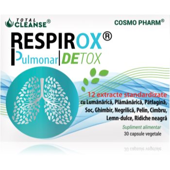 Cosmo Pharm Respirox Pulmonar Detox capsule pentru susținerea sănătății căilor respiratorii