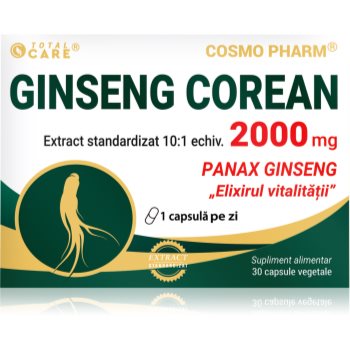 Cosmo Pharm Ginseng Corean 2000 mg capsule pentru detoxificarea organismului și sprijinirea imunității