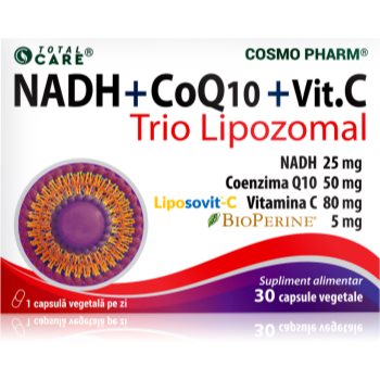 Cosmo Pharm Trio Lipozomal (NADH + Q10 + Vitamin C) capsule pentru susținerea metabolismului energetic