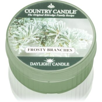 Country candle frosty branches lumânare