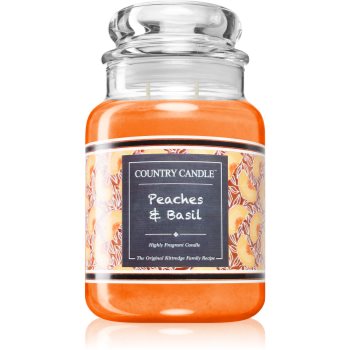 Country Candle Farmstand Peaches & Basil lumânare parfumată Country Candle Parfumuri