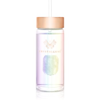 Crystallove Straw Water Bottle sticlă pentru apă cu pai