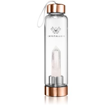 Crystallove Bottle Clear Quartz Rose Gold sticla pentru apa