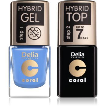 Delia Cosmetics Coral Nail Enamel Hybrid Gel set de cosmetice