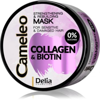 Delia Cosmetics Cameleo Collagen & Biotin mască fortifiantă pentru parul deteriorat si fragil Online Ieftin Delia Cosmetics