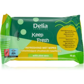 Delia Cosmetics Keep Fresh Aloes Servetele umede cu efect revigorant