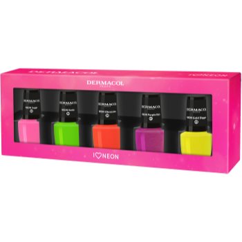 Dermacol Neon Culoare neon pentru unghii artificiale set cadou