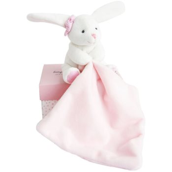 Doudou gift set pink rabbit set cadou pentru nou-nascuti si copii
