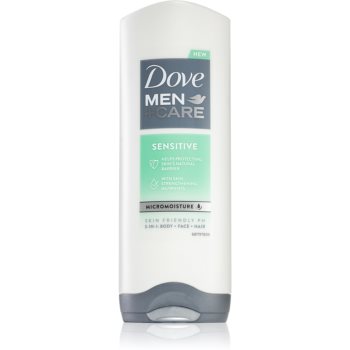 Dove Men+Care Sensitive gel de dus pentru față, corp și păr pentru barbati Dove