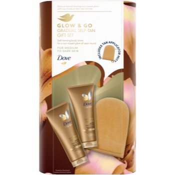 Dove Glow & Go Gradual Self-Tan Gift Set set pentru un bronz perfect