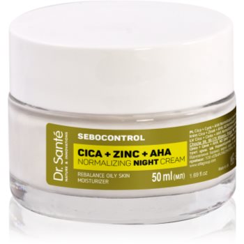 Dr. Santé Sebocontrol Cica + Zinc + AHA crema de noapte pentru reglarea glandelor sebacee