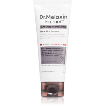 Dr. Melaxin Peel Shot Black Rice Whip Cleanser spuma exfolianta pentru curatare pentru strălucirea și netezirea pielii