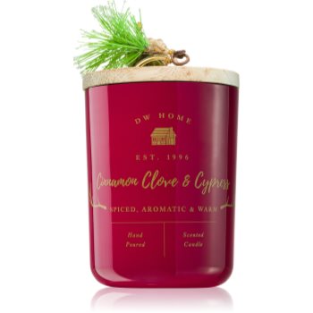 DW Home Farmhouse Cinnamon Clove & Cypress lumânare parfumată