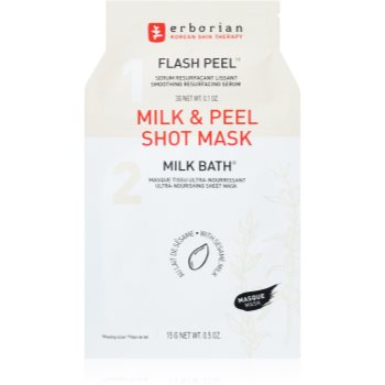 Erborian Milk & Peel mască textilă pentru netezire cu efect de nutritiv