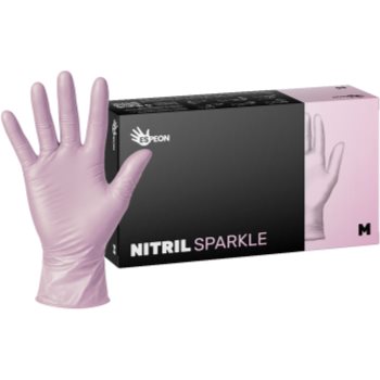 Espeon Nitril Sparkle Pearlescent Pink нітрилові неопудрені рукавички розмір M 2x50 кс
