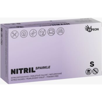 Espeon Nitril Sparkle Pearlescent Violet mănuși din nitril, fără pudră