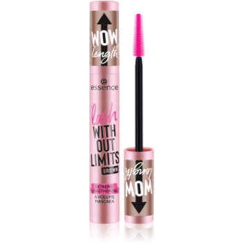 essence WITHOUT LIMITS BROWN Mascara pentru volum si lungire