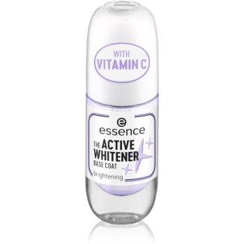 essence Active Whitener lac intaritor de baza pentru unghii cu efect de albire