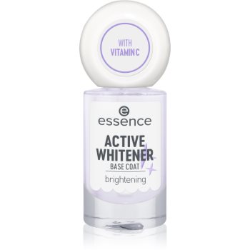 essence Active Whitener Base Coat lac intaritor de baza pentru unghii cu efect de albire essence Active Whitener Base Coat lac intaritor de baza pentru unghii cu efect de albire - Sellmag.ro