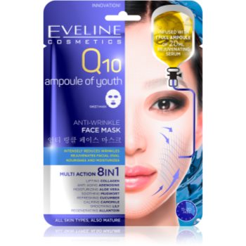 Eveline Cosmetics Sheet Mask Q10 mască facială de pânză cu efect anti-rid cu coenzima Q10