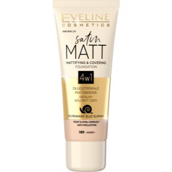 Eveline cosmetics satin matt machiaj cu efect matifiant extract de melc
