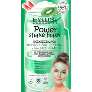 Eveline cosmetics power shake masca e curatare si peeling cu probiotice