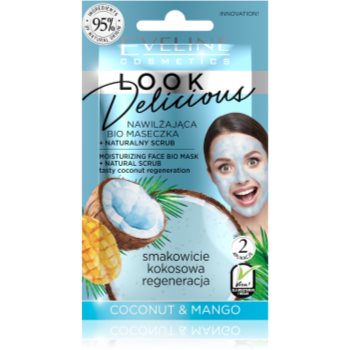 Eveline Cosmetics Look Delicious Coconut & Mango masca pentru hidratare intensiva cu efect exfoliant Eveline Cosmetics