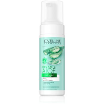 Eveline Cosmetics Organic Aloe+Collagen spuma de curatat cu efect calmant Eveline Cosmetics imagine noua