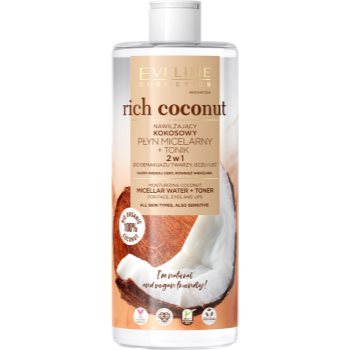 Eveline Cosmetics Rich Coconut apă micelară și tonic 2 in 1 Eveline Cosmetics